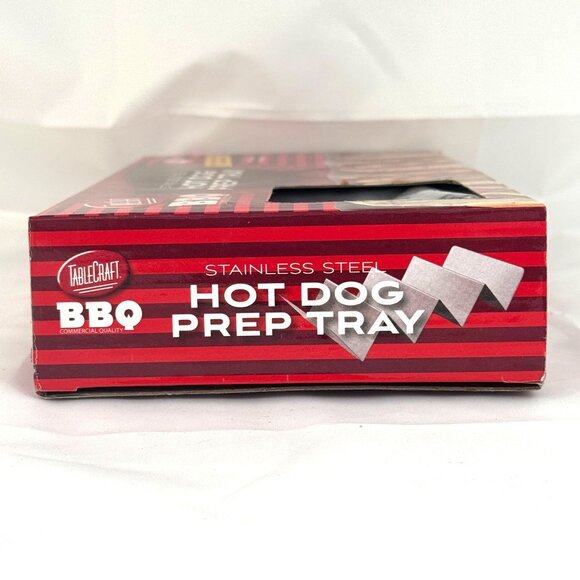 TableCraft BBQ Stainless Steel Hot Dog Tacos Prep Tray 4 Stations Multi-Use - Picture 4 of 6
